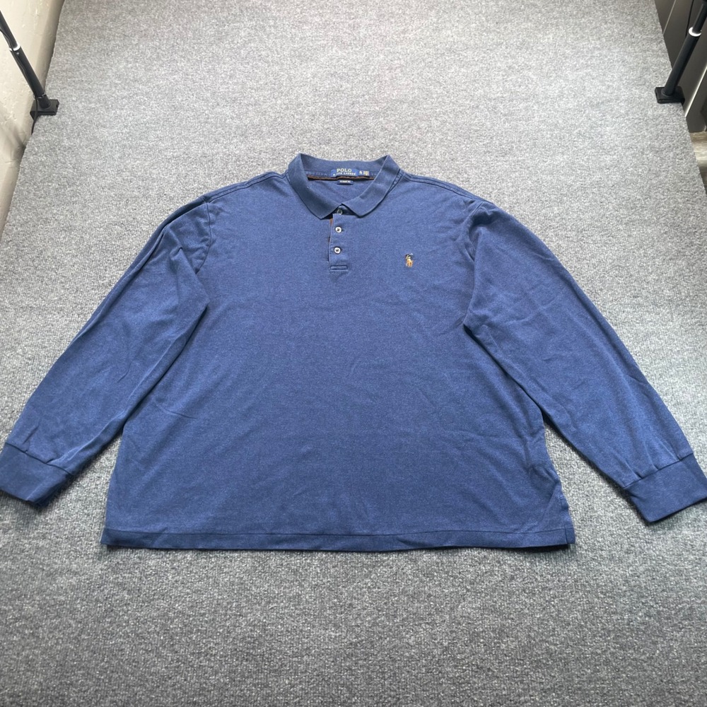 Polo Ralph Lauren Polo Shirt Men XL Blue Long Sleeve Classic Fit Cotton